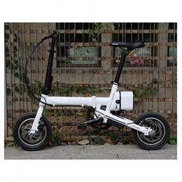 Qinmo Bici Qinmo Folding Bike Elettrico for Adulti, 36V Rimovibile Batteria al Litio da 12 Pollici Urbano Commuter Bici elettrica 250W Motore Manubrio Alluminio (Color : White)