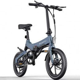 Qinmo Bici Qinmo Folding Bike Elettrico in Lega di magnesio Leggero Portatile con Motore Hub Rimovibile 36V agli ioni di Litio Bicicletta elettrica 400W ha Condotto la Luce for Adulti (Color : Grey)