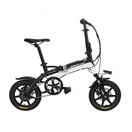 QX Bici elettriches qx Scooter 14 Pollici Bici Elettrica Pieghevole a Pedale Assistita, Batteria Al Litio Nascosta 36V 8.7Ah, Telaio in Lega Di Alluminio, Pedalata Assistita a 5 Gradi, Ruota Integrata, Pedelec, Nero Bian