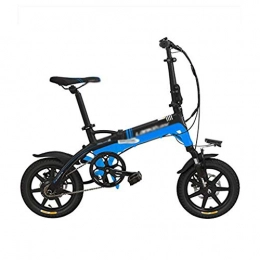 QX Bici qx Scooter 14 Pollici Bici Elettrica Pieghevole a Pedale Assistita, Batteria Al Litio Nascosta 36V 8.7Ah, Telaio in Lega Di Alluminio, Pedalata Assistita a 5 Gradi, Ruota Integrata, Pedelec, Nero Blu