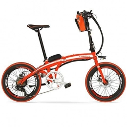 QX Bici qx Scooter 240 W 48 V 12 Ah Portatile 20 Pollici Pieghevole Bici E, Telaio in Lega Di Alluminio Pedal Assist Bici Elettrica, Entrambi i Freni a Disco, Pedelec, Standard Rosso