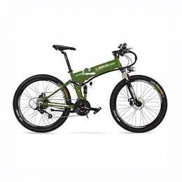 QX Bici qx Scooter 36V 12.8Ah Batteria Al Litio Nascosta, Bici Elettrica Pieghevole a Pedale da 26 ', Velocità 25~35 Km / H, Mountain Bike, Forcella Ammortizzata, Pedelec, Verde