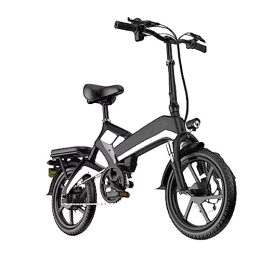 RASHIV Bici RASHIV Bici elettrica per Adulti, Bicicletta elettrica Portatile Pieghevole assistita, con Batteria Rimovibile 48V 10 / 14AH, carico 200 kg (Black Silver 10 Capacity)