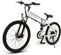 RDJM Bici RDJM Bciclette Elettriche Bici elettrica for Adulti 26" Folding E-Bike, E-MTB, E-Mountainbike 48V 10.4Ah 350W della Bici di Montagna 21-Livello Maiusc Assisted (Color : 4.8V / 10.4Ah / White)