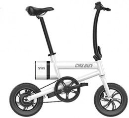 REWD Bici elettriches REWD 14 Pollici Flessibile Pieghevole Ebike 36V250W Motore brushless e Dual Disc meccaniche Freni Pieghevole Bici elettrica con Batteria al Litio Powered (Color : White)