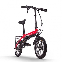 RICH BIT Bici RICH BIT Bicicletta elettrica per adulti, mountain bike con motore brushless da 250 W 36 V e batteria al litio LG da 10, 2 Ah, cyclette portatile (Rosso)