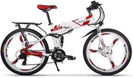 RICH BIT Bici RICH BIT Mountain Bike 250W Brushless Motor Sport Bike, 36V 12, 8Ah batteria al litio bici elettrica, freno a disco meccanico Ebike (Rosso bianco)