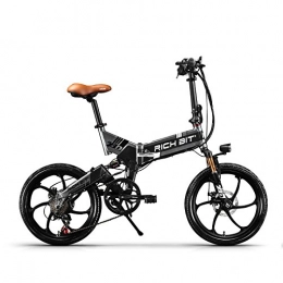 RICH BIT Bici RICH BIT TOP-730 Cambio Shimano a 7 velocità Motore con mozzo con ingranaggi 250W Batteria 48V / 8Ah Bicicletta elettrica da città pieghevole (Black-Gray)