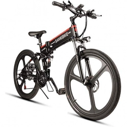 Rindasr Bici elettriches Rindasr Pieghevole elettrica della bici di montagna for adulti, 48V / 350W / 10AH 21 Velocit bici elettrica, Beach Cruiser Mens Sport Mountain bike, adatto for gli uomini adolescenti Fitness Citt Pe