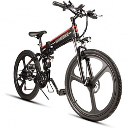 Rindasr Bici Rindasr Pieghevole elettrica della Bici di Montagna for Adulti, Lega di magnesio Rim, 48V / 350W / 10AH Elettrico Bicicletta della Montagna e 21 di velocit Bici di Montagna elettrica off Road