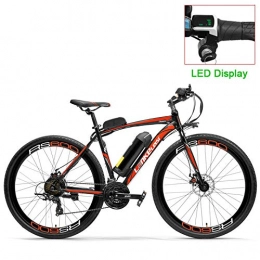 RPHP Bici elettriches RPHP600 Potente Bicicletta elettrica 36V 20A Batteria Bicicletta elettrica 700C Bici da Strada Freno a Doppio Disco Telaio in Lega di Alluminio Mountain Bike-LCD Rosso_10AH