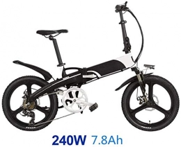 RVTYR Bici elettriches RVTYR 20 Pollici Bicicletta Pieghevole Integrato Cerchi in Lega di magnesio Pieghevole Bici di Montagna elettrica 5 Livello ausiliario Bicicletta elettrica pedalata assistita (Color : 240W7.8A BKWH)