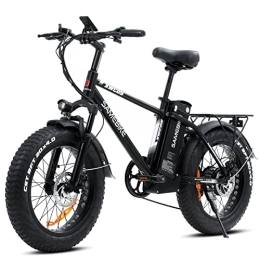 Samebike Bici elettriches SAMEBIKE XWC05 Bici elettriche per adulti con batteria rimovibile 48V 13AH Mountain Ebike 20x4.0 pollici Fat Tire SHIMANO 7 velocità Nero Grigio