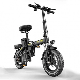 SFXYJ Bici SFXYJ Bicicletta Elettrica Pieghevole - E-Bike per Assistenza Ai Pedali con Corpo in Acciaio Ad Alto Tenore di Carbonio con Pneumatici da 14 Pollici, Motore 48V 400W Biciclette da Montagna, Nero