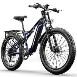 Shengmilo Bici elettriches Shengmilo E Bike - Bicicletta Elettrica a Pedalata Assistita, Ruote da 26 Pollici, Batteria 48V 15AH, Cambio a 7 Velocità, Pneumatici 3.0 Fat Tire, Freno a disco meccanico Doppi, Telaio in Alluminio