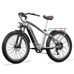 Shengmilo Bici elettriches Shengmilo Vélo de Montagne Électrique 26'' pour Adultes, Fat Tire E-Bike avec Batterie LG 48V 15Ah Amovible, Double Amortisseurs, Phare Super Lumineux, Cadre en Alliage d'Aluminium, Retro MX04