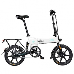 Style wei Bici elettriches Style wei 16 Pollici Pieghevole Bicicletta ciclomotore 25 kmh Max 50KM Chilometraggio Bici elettrica Portatile Bicicletta Pieghevole con Sedile Regolabile (Color : White)