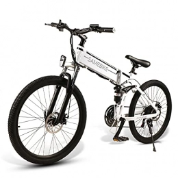 SUNWEII Mountain Bike con Pedalata Assistita 26" E-Bike Bicicletta Elettrica, Adulto Bicicletta elettrica da Trekking, 500W, Batteria 48V 10Ah Bici Elettrica MTB Elettrica,White