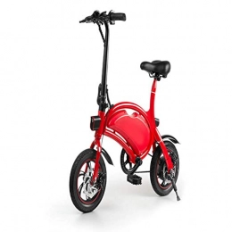 SYCHONG Bici SYCHONG E-Bike Elettrica Pieghevole da 12 Pollici A 36 Pollici con Batteria al Litio da 6, 0 Ah, velocità Massima della Bicicletta da Città 25 KM / H, Freni A Disco, Facile da Trasportare, Rosso