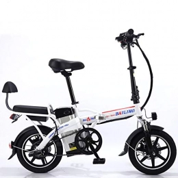 SYCHONG Bici SYCHONG Nuovo Folding Bike Elettrica 350W Ciclomotore Motorino Elettrico con Estraibile di Grande Capienza 48V8A Batteria al Litio, Bianca