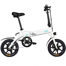 SZPDD Bici SZPDD Bicicletta elettrica Pieghevole FIIDO D1 Tre modalità di Guida Ebike 250W Motore 25Km / H 25-40KM Gamma E Bicicletta Bicicletta elettrica da 14 Pollici, Bianca, Battery7.8Ah