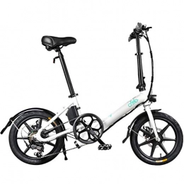 SZPDD Bici SZPDD Bicicletta elettrica Pieghevole FIIDO D3 Tre modalità di Guida Ebike 250W Motore 25Km / H 25-40KM Gamma E Bicicletta Bicicletta elettrica da 16 Pollici, Bianca, Battery7.8Ah