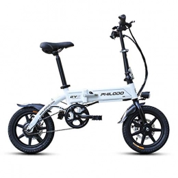 SZPDD Bici SZPDD Scooter Elettrico per Il Tempo Libero Urbano Mini Bicicletta Portatile Ultraleggera Pieghevole per Bicicletta elettrica, Bianca, 14inch