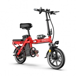 TANCEQI Bici TANCEQI Bici Elettrica in Alluminio Uomo Adulto Bicicletta Elettrica Pieghevole, Portatile Antiscivolo Regolabile 48V 350W Motore Senza Spazzole per Adulti Adolescenti, Rosso