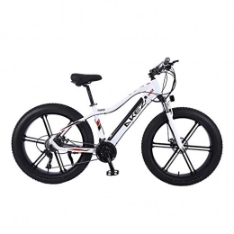 TANCEQI Bici TANCEQI Bicicletta Elettrica da Uomo E-Bike Fat Snow Bike 350W-36V-10Ah Li-Batteria 26 Mountain Bike MTB 27-velocità Freni A Disco Intelligent Electric Bike, Bianca