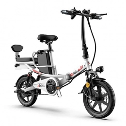 TANCEQI Bici TANCEQI Bicicletta Elettrica Pieghevole Compatta Portatile 48V 15AH 350W Bici Elettrica A Sospensione Completa City Bike, Freni A Disco Idraulici, Unisex Adulto, Bianca