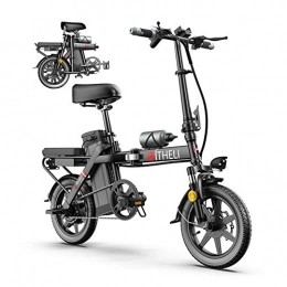 TANCEQI Bici TANCEQI Bicicletta Elettrica Pieghevole, Motore per Bici Elettrica da 350W, Sedile Regolabile, Compatta Portatile, velocità Massima 25Km / H, per Pendolarismo Unisex Adulto, Nero