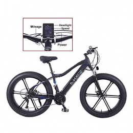 TANCEQI Bici TANCEQI Mountain Bike Pneumatici 26" E-Bike Bici Elettrica con Motore Brushless da 350 W E 27 velocità Sospensione Forcella Anteriore Freni A Doppio Disco Bicicletta Elettrica per Adulto, Nero