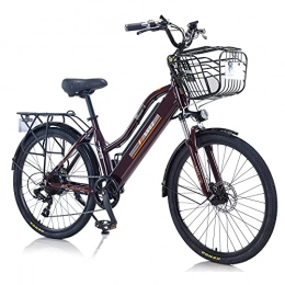TAOCI Bici TAOCI - Bicicletta elettrica da donna, per adulti, per tutti i terreni, 26", 36 V, 350 W, batteria agli ioni di litio rimovibile a 7 marce, mountain bike per attività all'aperto, viaggi allenamento