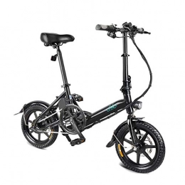 Teekit Bici elettriches Teekit 1 PCS Electric Folding Bike Foldable Bicycle Double Disc Brake Portable for Cycling, Nero