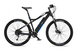 Telefunken Bici elettriches Telefunken E-Bike Mountain Bike elettrica in alluminio, 9 marce, cambio Shimano a catena – Pedelec MTB 27, 5 pollici, motore posteriore 250 W, freni a disco, antracite / blu, salita M920