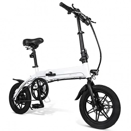 TGHY Bici TGHY Bici Elettrica Pieghevole per Adulti Motore 36V 250W E-Bike in Lega di Alluminio 14" 25km / h Display LCD Batteria Removibile da 8Ah Pedalata Assistita Bicicletta da Viaggio in Città, Bianca