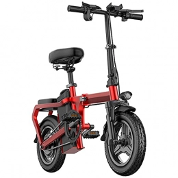 TGHY Bici TGHY Bicicletta Elettrica Pieghevole E-Bike da 14" Motore Brushless da 400W Batteria al Litio Rimovibile da 48V Pedalata Assistita Recupero di Energia ​Freno a Disc, Rosso, 150km