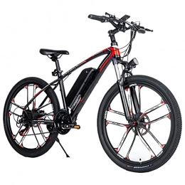 TGHY Bici TGHY Mountain Bicicletta Elettrica per Adulti Bici Elettrica 26" con Pedalata Assistita Motore 48V 350W Batteria al Litio Estraibile da 8Ah 21 velocità Freno a Disco Forcella Ammortizzata, Nero