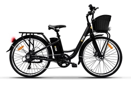 The One Bici the one Bicicletta Elettrica City Bike a Pedalata Assistita 26" 250W Light Nera Unisex Adulto, Black, DET