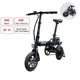 TTW Bici TTW Pieghevole Bici elettrica 36V 6A 250W Batteria al Litio Rimovibile E-Bike con Resistenza 30KM e velocità Massima 25km / h, 12" Pneumatico Doppio Disco Freni Bicicletta pendolari Bici, Nero