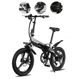 TTW Bici TTW Pieghevole Mountain Bike 48V 250W Adulti in Lega di Alluminio 7 velocità Doppio Ammortizzatore Biciclette elettriche 20 Pollici, Disco Freno e Forcella a Sospensione Completa, Grigio