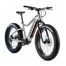 Leader Fox Bici Velo - Motore elettrico per mountain bike Leader Fox 26'' Braga 2021, grigio motore centrale bafang m500 36v 95nm, batteria 20a 9v (20'' - h52cm - Taglia L - per adulti da 178cm a 185cm)