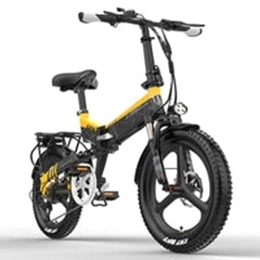 Vikzche Q Bici Vikzche Q LANKELEISI G650 Bicicletta elettrica pieghevole, 14, 5 Ah, Shimano 7 marce All Terrain 20*2.4 pollici, 3 modalità di guida (giallo)