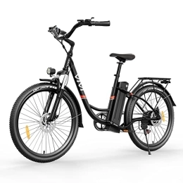 Vivi Bici Vivi Bicicletta elettrica da 26" Bicicletta elettrica per adulti, da donna, 250 W, E-Bike con batteria al litio rimovibile 8 Ah, Shimano a 7 velocità (Nero)