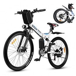 Vivi Bici Vivi Bicicletta elettrica da uomo e da donna, 26 pollici, mountain bike, 36 V, 10 Ah, batteria al litio e Shimano a 21 marce, colore bianco