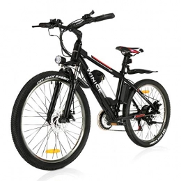 Vivi Bici elettriches Vivi Bicicletta Elettrica per Adulti Bici Elettriche da 26"con Motore da 250W, Batteria Rimovibile da 36V / 8 Ah / Cambio a 21 velocità / 15, 6 mph / Ricarica Chilometraggio Fino a 25 Miglia (Nero, 8Ah)