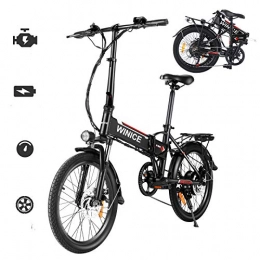 Vivi Bici elettriches Vivi Bicicletta elettrica pieghevole per adulti, 20", motore da 250 W, batteria al litio rimovibile da 36 V 8 Ah, 3 modalità di lavoro, professionale a 7 velocità, colore: nero