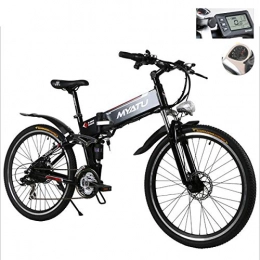 W&TT Bici W&TT 21 velocit 36V 12A 250W Adulto Pieghevole Bicicletta elettrica E-Bike 26 Pollici Multi-Stage Regolabile Ammortizzatore Anteriore Forcella Mountain Bike con Display LCD HD, Black