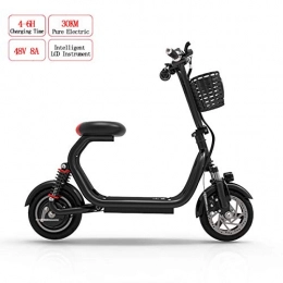 W&TT Bici elettriches W&TT Pieghevole Bicicletta elettrica per Adulti 400W 48V ad Alta Potenza Doppio Shock Assorbimento E-Bike con 10 Pollici Tire Top Speed 36km / h City Commuter Bike, 8A