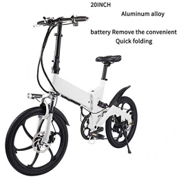 WANZIJING Bici elettriches WANZIJING Bici20 Biciclette Pollici Fat Tire elettrici per Adulti, Rimovibile Batteria al Litio Impermeabile Facile memorizzazione Pieghevoli Biciclette, Bianca